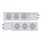 (2/Bulk) Stainless Steel Spring Loaded Rear Light Bar W/ Six 10 Red Led 4" Clear Lens Light W/ Visor - 2 1/2" Bolt Pattern
