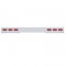 Stainless Steel 1 Piece Rear Light Bar W/ 6 Straight 19 Red Led Oval Reflector Light W/ Visor - Red Lens