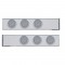 (2/Bulk) Chrome 2 Pcs. Rear Light Bar W/ Six 36 Led 4" Clear Lens Economy Light W/ Visor - 4 Hole Flange Mount