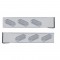 (2/Bulk) Chrome 2 Pcs. Rear Light Bar W/ 6 Slanted 19 Led Oval Clear Lens Light W/ Visor - 4 Hole Flange Mount