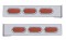 (2/Bulk) Chrome 2 Pcs. Rear Light Bar W/ 6 Straight 19 Led Oval Lens Light W/ Visor - 4 Hole Flange Mount