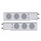 (2/Bulk) Chrome Spring Loaded Rear Light Bar W/ Six 36 Red Led 4" Clear Lens Light W/ Visor - 3 3/4" Bolt Pattern