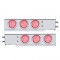 (2/Bulk) Chrome Spring Loaded Rear Light Bar W/ Six 36 Red Led 4" Red Lens Light W/ Visor - 2 1/2" Bolt Pattern
