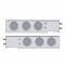 (2/Bulk) Chrome Spring Loaded Rear Light Bar W/ Six 36 Red Led 4" Clear Lens Light W/ Visor - 2 1/2" Bolt Pattern