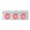 Stainless Steel Top Mud Flap Light Bracket W/ Three 36 Led 4" Light W/ Visor - Red Lens