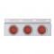 Stainless Steel Top Mud Flap Light Bracket W/ Three 12 Led 4" Light W/ Visor - Red Lens