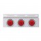 Stainless Steel Top Mud Flap Light Bracket W/ Three 10 Led 4" Light W/ Visor - Red Lens