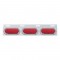 Stainless Steel Top Mud Flap Light Bracket W/ Three 60 Led Oval Light W/ Visor - Red Lens