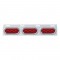 Stainless Steel Top Mud Flap Light Bracket W/ Three 10 Led Oval Light W/ Visor - Red Lens