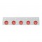 Stainless Steel Top Mud Flap Light Bracket W/ Five 9 Led 2" Clearance/Marker Light W/ Visor - Red Lens