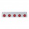 Stainless Steel Top Mud Flap Light Bracket W/ Five 9 Led 2" Low Profile Light W/ Visor - Red Lens