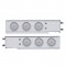 (2/Bulk) Economy 430 Stainless Steel Spring Loaded Rear Light Bar W/ Six 10 Red Led 4" Light W/ Visor - Clear Lens (3 3/4" B.P.)