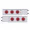 (2/Bulk) Economy 430 Stainless Steel Spring Loaded Rear Light Bar W/ Six 10 Red Led 4" Light W/ Visor - Red Lens (2 1/2" B.P.)