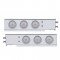 (2/Bulk) Economy 430 Stainless Steel Spring Loaded Rear Light Bar W/ Six 10 Red Led 4" Light W/ Visor - Clear Lens (2" B.P.)