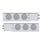 (2/Bulk) Economy 430 Stainless Steel Spring Loaded Rear Light Bar W/ Six 7 Red Led 4" Light W/ Visor - Clear Lens (2" B.P.)
