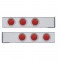 (2/Bulk) Chrome 2 Pcs. Rear Light Bar W/ Six 7 Led 4" Red Lens Economy Light W/ Visor - 4 Hole Flange Mount