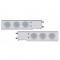 (2/Bulk) Chrome Spring Loaded Rear Light Bar W/ Six 7 Red Led 4" Clear Lens Light W/ Visor - 3 3/4" Bolt Pattern