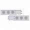 (2/Bulk) Chrome Spring Loaded Rear Light Bar W/ Six 7 Red Led 4" Clear Lens Light W/ Visor - 2 1/2" Bolt Pattern
