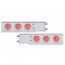 (2/Bulk) Economy 430 Stainless Steel Spring Loaded Rear Light Bar W/ Six 36 Red Led 4" Red Lens Light W/ Visor - 3 3/4" Bolt Pattern