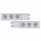 (2/Bulk) Economy 430 Stainless Steel Spring Loaded Rear Light Bar W/ Six 36 Red Led 4" Clear Lens Light W/ Visor - 3 3/4" Bolt Pattern