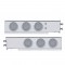 (2/Bulk) Economy 430 Stainless Steel Spring Loaded Rear Light Bar W/ Six 36 Red Led 4" Clear Lens Light W/ Visor - 2" Bolt Pattern