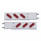 (2/Bulk) Stainless Steel Rear Light Bar With Six 10 Red Led Oval Red Lens Light With Flat Bezel - 3 3/4" Bolt Pattern