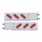 (2/Bulk) Stainless Steel Rear Light Bar With Six 12 Red Led Oval Red Lens Light With Flat Bezel - 3 3/4" Bolt Pattern