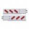 (2/Bulk) Stainless Steel Rear Light Bar With Six 12 Red Led Oval Red Lens Light With Flat Bezel - 2 1/2" Bolt Pattern