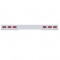 Stainless Steel 1 Piece Rear Light Bar W/ 6 Straight 10 Red Led Oval Light W/ Bezel - Red Lens