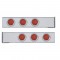 (2/Bulk) Chrome 2 Pcs. Rear Light Bar W/ Six 12 Led 4" Red Lens Reflector Light W/ Bezel - 4 Hole Flange Mount