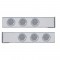 (2/Bulk) Chrome 2 Pcs. Rear Light Bar W/ Six 12 Led 4" Clear Lens Reflector Light W/ Bezel - 4 Hole Flange Mount
