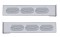 (2/Bulk) Stainless Steel Rear Light Bar W/ Six 10 Red Led Oval Reflector Light W/ Bezel - Clear Lens