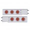 (2/Bulk) Chrome Spring Loaded Rear Lt Bar W/ Six 12 Red Led 4" Red Lens Reflector Lt W/ Bezel - 3 3/4" Bolt Pattern