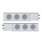 (2/Bulk) Chrome Spring Loaded Rear Lt Bar W/ Six 12 Red Led 4" Clear Lens Reflector Lt W/ Bezel - 2 1/2" Bolt Pattern