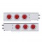 (2/Bulk) Chrome Spring Loaded Rear Light Bar W/ Six 10 Red Led 4" Red Lens Light W/ Bezel - 2 1/2" Bolt Pattern