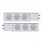 (2/Bulk) Chrome Spring Loaded Rear Light Bar W/ Six 10 Red Led 4" Clear Lens Light W/ Bezel - 2 1/2" Bolt Pattern