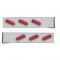 (2/Bulk) Chrome 2 Pcs. Rear Light Bar W/ 6 Slanted 19 Red Led Oval Red Lens Light W/ Bezel - 4 Hole Flange Mount