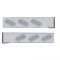 (2/Bulk) Chrome 2 Pcs. Rear Light Bar W/ 6 Slanted 19 Red Led Oval Clear Lens Light W/ Bezel - 4 Hole Flange Mount