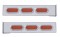 (2/Bulk) Chrome 2 Pcs. Rear Light Bar W/ 6 Straight 19 Led Oval Lens Light W/ Bezel - 4 Hole Flange Mount