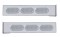 (2/Bulk) Chrome 2 Pcs. Rear Light Bar W/ 6 Straight 19 Led Oval Clear Lens Light W/ Bezel - 4 Hole Flange Mount