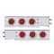 (2/Bulk) Chrome Spring Loaded Rear Light Bar W/ Six 36 Red Led 4" Red Lens Light W/ Bezel - 2 1/2" Bolt Pattern