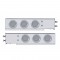 (2/Bulk) Chrome Spring Loaded Rear Light Bar W/ Six 36 Red Led 4" Clear Lens Light W/ Bezel - 2 1/2" Bolt Pattern