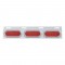 Stainless Steel Top Mud Flap Light Bracket W/ Three 19 Led Oval Light W/ Bezel - Red Lens