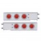 (2/Bulk) Economy 430 Stainless Steel Spring Loaded Rear Light Bar W/ Six 7 Red Led 4" Light W/ Bezel - Red Lens (3 3/4" B.P.)