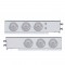 (2/Bulk) Economy 430 Stainless Steel Spring Loaded Rear Light Bar W/ Six 10 Red Led 4" Light W/ Bezel - Clear Lens (2" B.P.)
