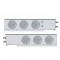 (2/Bulk) Economy 430 Stainless Steel Spring Loaded Rear Light Bar W/ Six 7 Red Led 4" Light W/ Bezel - Clear Lens (2" B.P.)