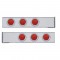 (2/Bulk) Chrome 2 Pcs. Rear Light Bar W/ Six 7 Led 4" Red Lens Economy Light W/ Bezel - 4 Hole Flange Mount