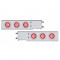 (2/Bulk) Chrome Spring Loaded Rear Light Bar W/ Six 7 Red Led 4" Red Lens Light W/ Bezel - 3 3/4" Bolt Pattern