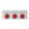Stainless Steel Top Mud Flap Light Bracket W/ Three 7 Led 4" Light W/ Bezel - Red Lens