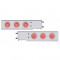 (2/Bulk) Economy 430 Stainless Steel Spring Loaded Rear Light Bar W/ Six 36 Red Led 4" Red Lens Light W/ Bezel - 3 3/4" Bolt Pattern